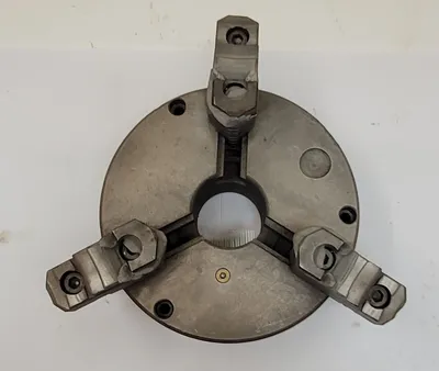 6" Bison, 3-jaw lathe chuck, 1-1/2" center hole, flat back, 94111 - Image 2