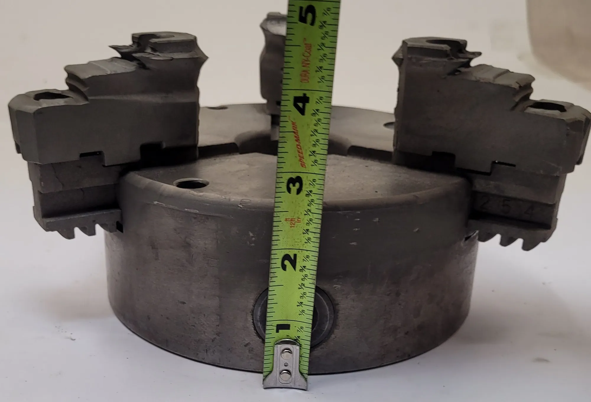 6" Bison, 3-jaw lathe chuck, 1-1/2" center hole, flat back, 94111 - Image 4