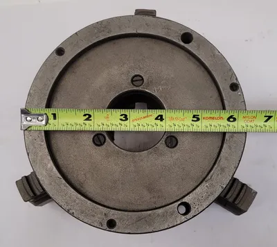 6" Bison, 3-jaw lathe chuck, 1-1/2" center hole, flat back, 94111 - Image 8