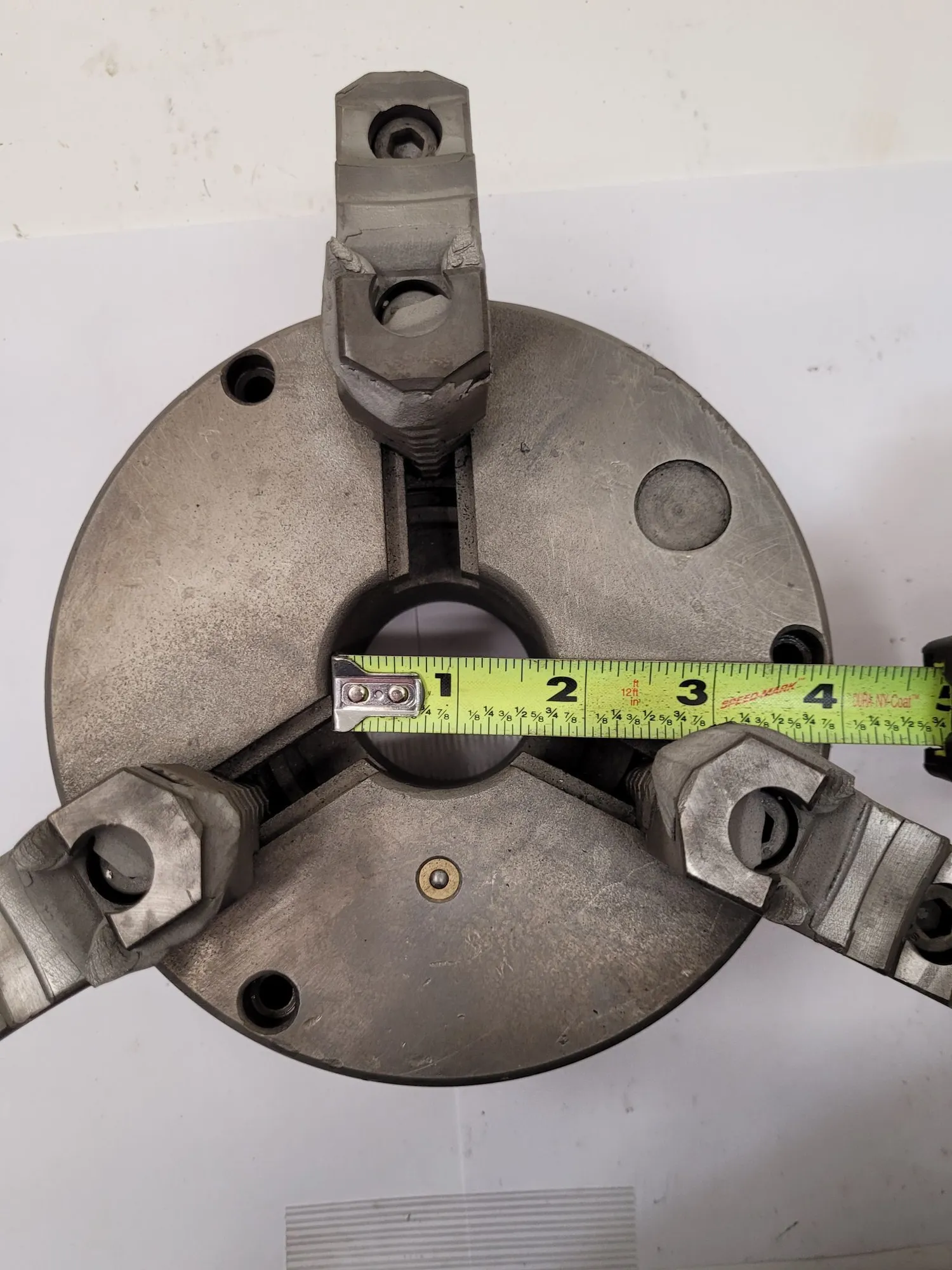 6" Bison, 3-jaw lathe chuck, 1-1/2" center hole, flat back, 94111 - Image 9