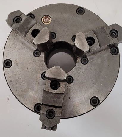 8" BTC, 3-jaw self-centering lathe chuck, D1-6 mount, 2-1/4" center hole ID, 94150 - Image 3