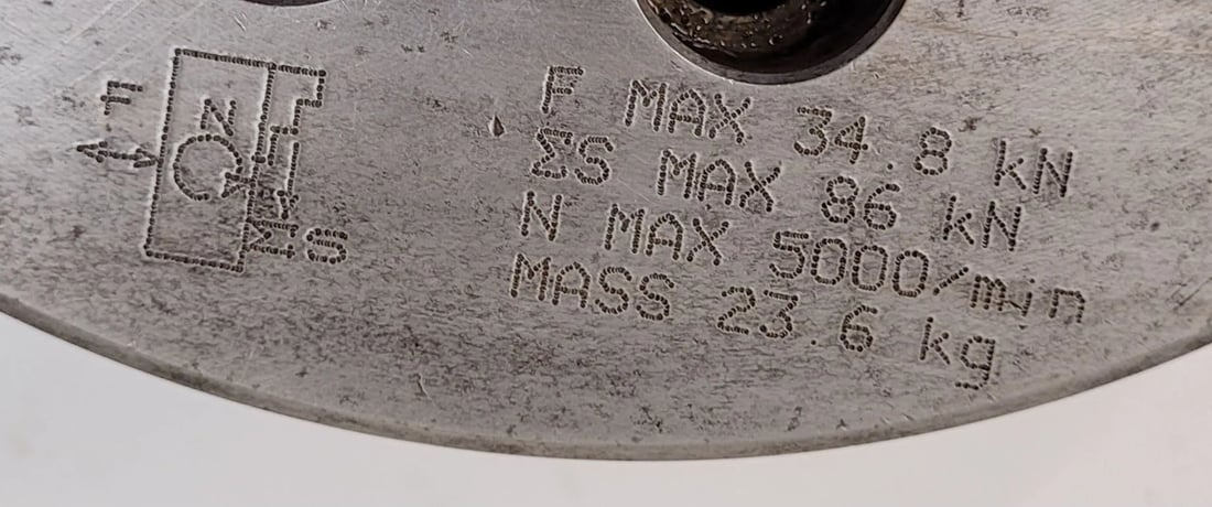 8-1/4" Kitagawa #B-208, 3-jaw open center power lathe chuck, 1.7" thru-hole, 92193 - Image 4