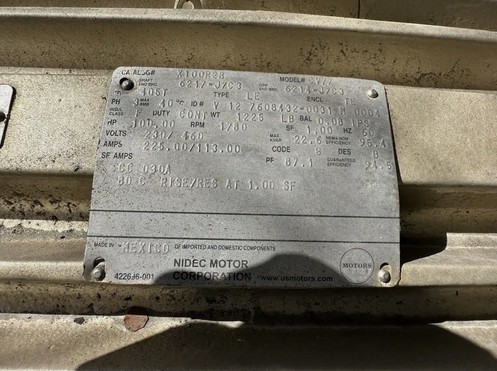 100 HP 1780 RPM U.S. Motors, Frame 405T, AC Electric Motor, 230/460 Volt, 3PH - Image 2