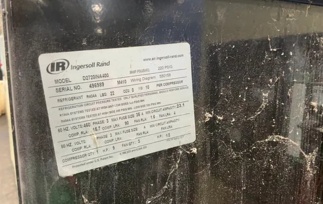 Ingersoll Rand #D2720INA400, Refrigerated Compressed Air Dryer, 9 HP, 460 V. (2 available) - Image 8
