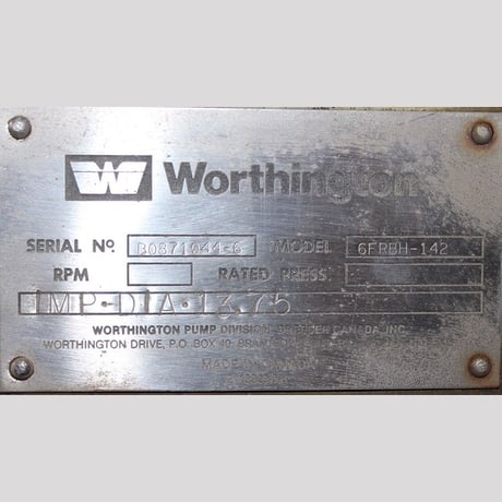Worthington #6FRBH-142, Centrifugal Pump, 8" x 6", 13.75" impeller, 150 HP, 460 V., 1785 RPM - Image 4