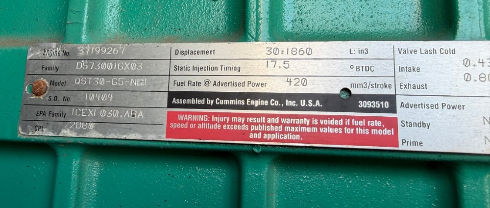 1000 KW Cummins / Onan #DFHD, diesel generator set, 277/480 Volts, 3-phase, 1490 HP @ 1800 RPM, QST30-G5 - Image 8
