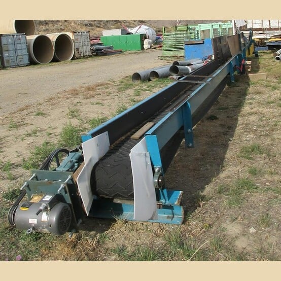 18" x 58' Troughed Channel Conveyor, 0.25" Thick 3 PLY Chevron Belt, 48" width x 63' L x 51" H Overall - Image 2