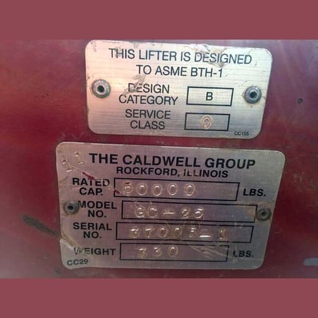 25 Ton Caldwell #GC-25, Rail and Beam Grabber (2 available) - Image 2