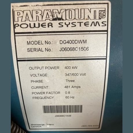400 KW Daewoo Doosan #P180LE-1, Diesel Generator, 347/600 Volts, 1800 RPM, sound enclosure, 84 hours - Image 6