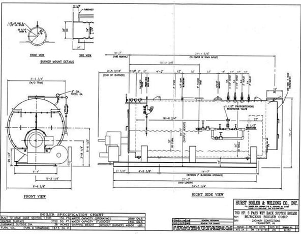 850 HP Hurst Boiler, gas fired, 25875 lb./hr steam, 150 psi, 1994 - Image 9