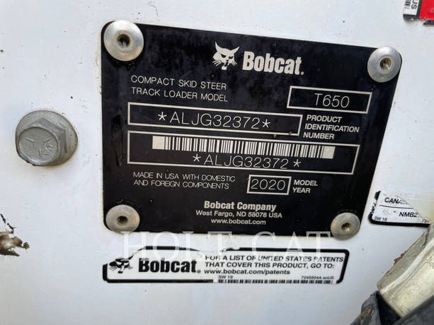 Bobcat T650, 2470 hours, S/N: ALJG32372, 2020 - Image 6