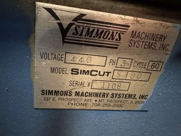 Niles Simmons #SimCut-S180, up-acting aluminum saw, collection system & infeed conveyor - Image 5