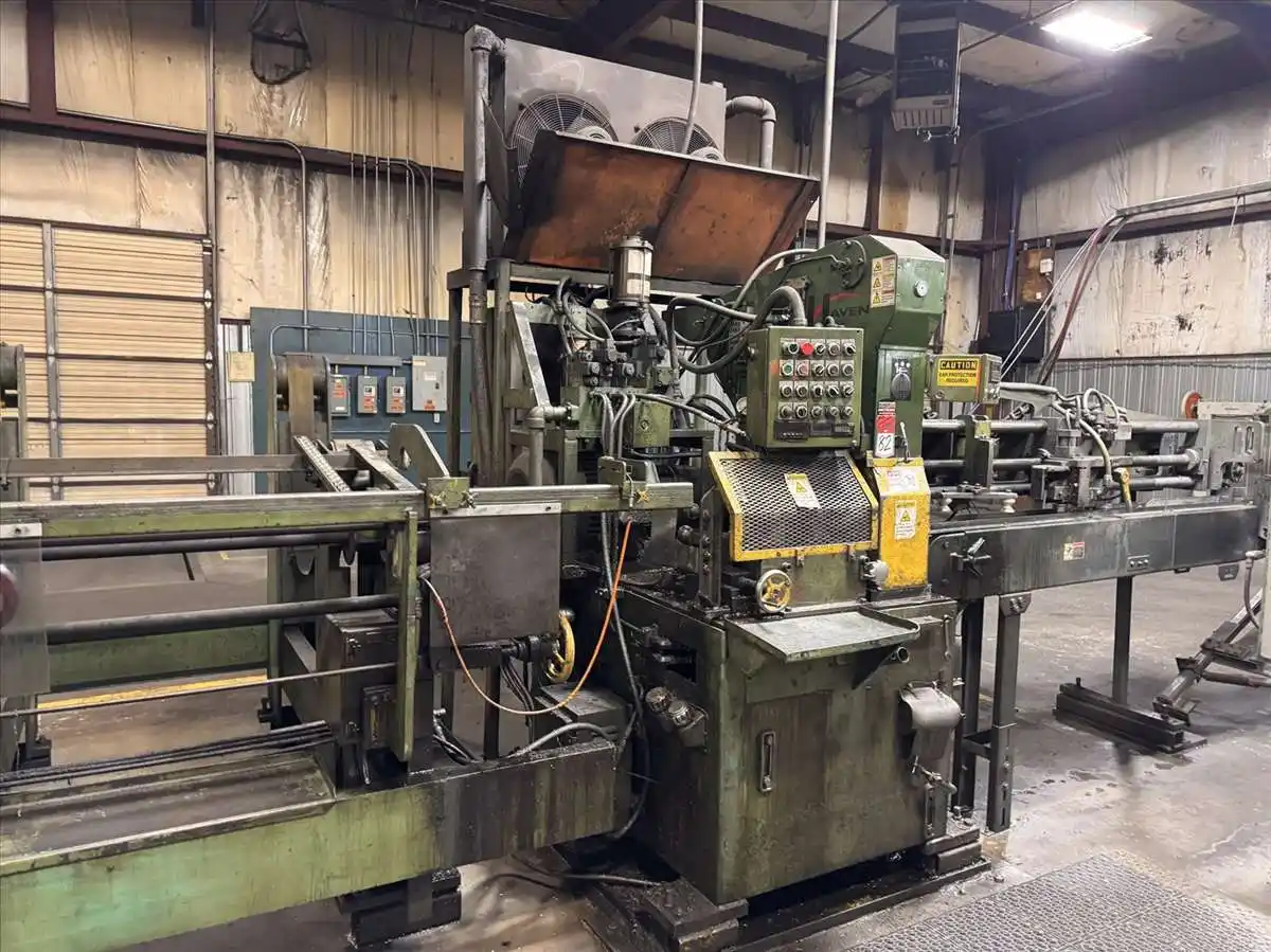 .187" - 1.50" Haven #871, dual blade shear tube cut off, 20' infeed, assorted tooling - Image 1