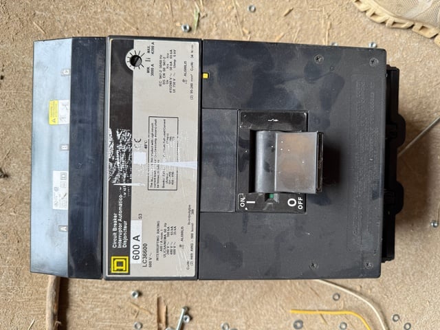 600 Amps, Square D, LC36600, Molded Case Circuit Breaker, 3-pole, 600 VAC, I-Line - Image 1