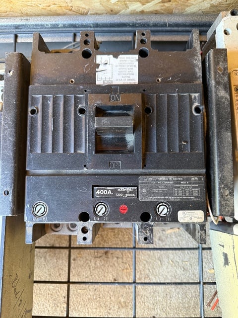 400 Amps, Westinghouse/Eaton, HKDDC3400F, Molded Case Circuit Breaker Frame, 600 VAC/250 VDC, 3-pole - Image 1