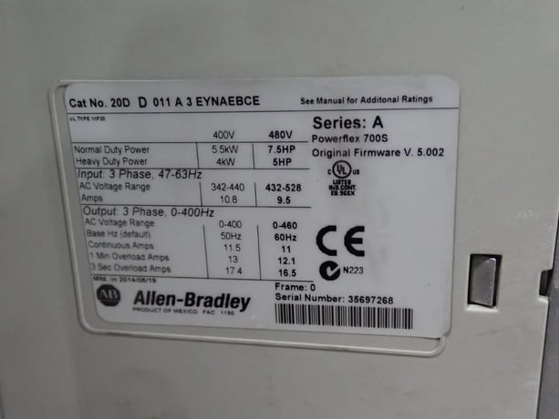 7.5 HP Allen-Bradley #20DD011A3EYNAEBCE, PowerFlex 700S AC drive, 342-528 Volts, 2014 - Image 6