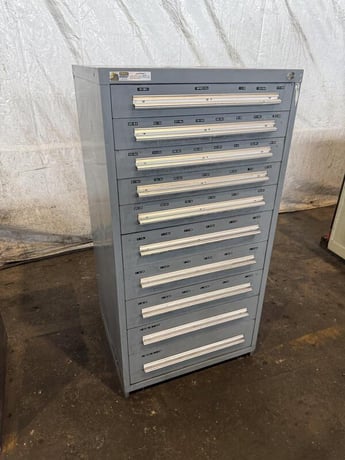 10 Drawer, Stanley Vidmar, industrial storage cabinet - Image 2