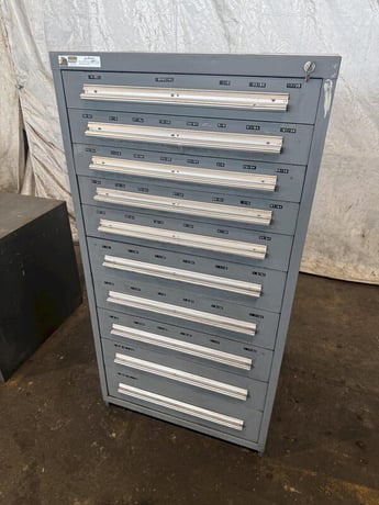 10 Drawer, Stanley Vidmar, industrial storage cabinet - Image 3