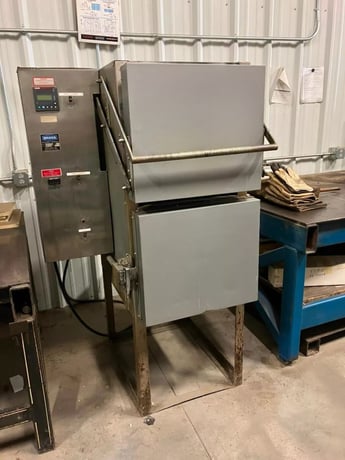 12" width x 12" H x 20" L Cress #C122012D/PM4, duel chamber electric heat treat / draw furnace - Image 2