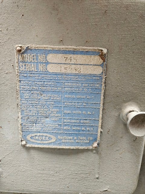 Wells-Index #745, Vertical Knee Mill, 9" x 46" table, 1.5 HP, 2850 RPM, 220/440 Volts, 3PH, 1973 - Image 3
