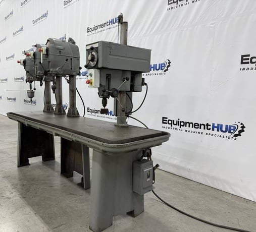 Delta, 4 head gang vari-speed drill press station, 95-3/8" x 23-1/2" table surface - Image 3