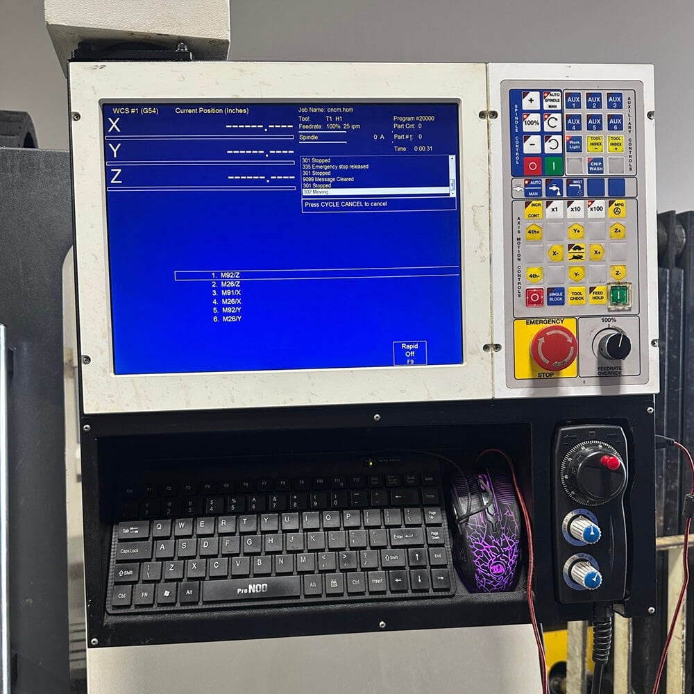 Atrump #A3-10H, CNC bed mill, 13" x60" tbl., 10 HP, 40" X, 20" Y, 20" Z, #40, 8k RPM, 3-Axis rigid head - Image 8