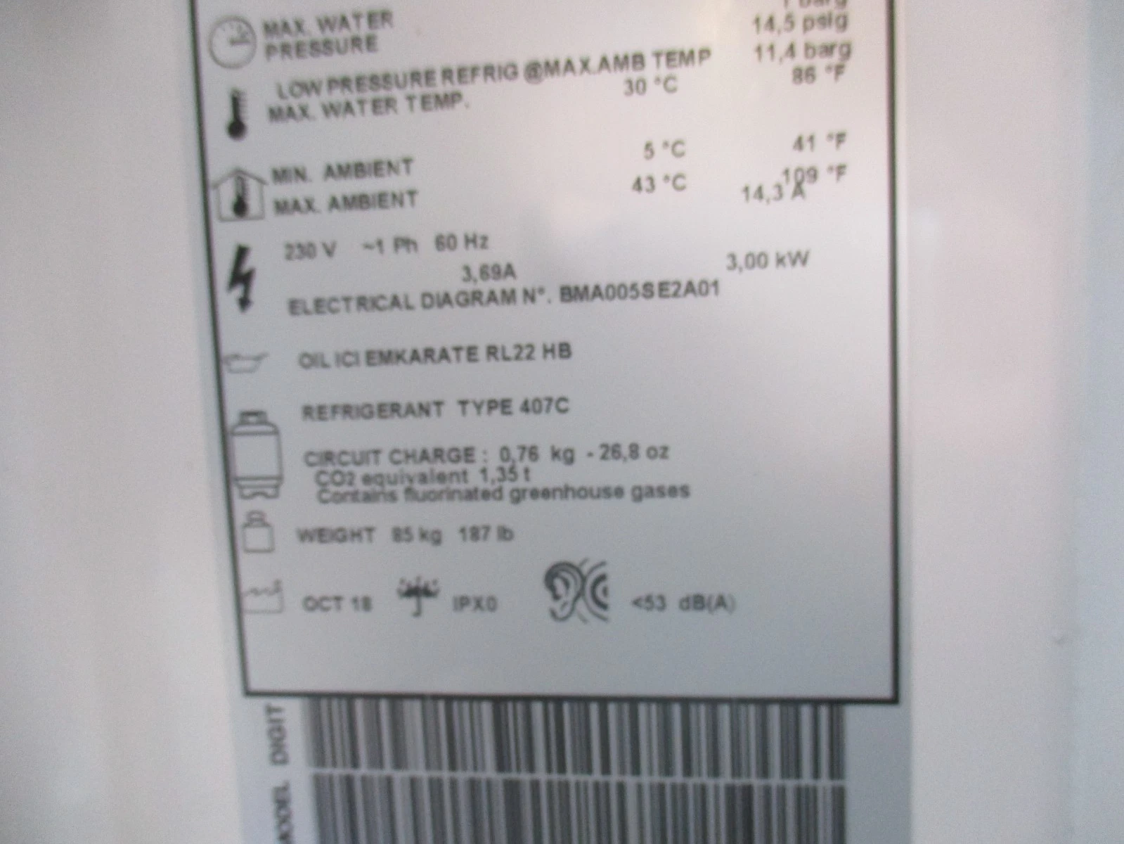 Parker Hyperchill Plus #ICEPOO5-WAFP3T, chiller, non-ferrous hydraulic circuit, 2019 - Image 6