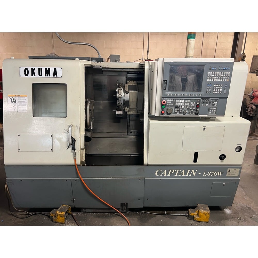 Okuma #Captain-L370W, CNC lathe, 20.8" swing, 2.44" bore, 14.57" dia., 19.685" lgth, A2-6, OSP-P200L - Image 5