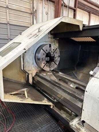 34" x 80" Mazak #Powermaster-Universal, Hollow Spindle Lathe, 14.7" spindle bore, Front & Rear Manual Chucks - Image 2