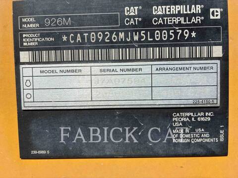 Cat 926M, Wheel Loader, 8693 hours, S/N: W5L00579, 2020 - Image 6