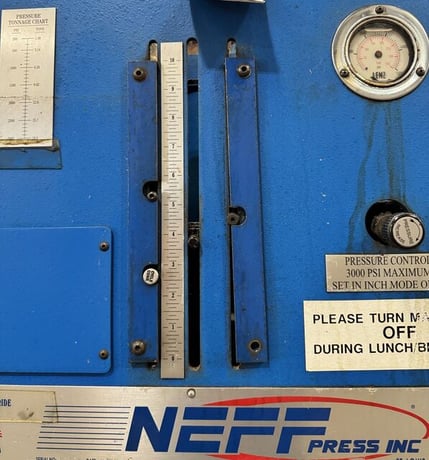 18.9 Ton, Neff #DF15, C-frame hydraulic press, 10" stroke, 24' DL, 24" x 21" bed, 2006 (2 available) - Image 4