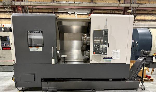 Takisawa #LA-250YS, CNC lathe, 23.6" swing, 10" chuck, 3" bar, 43.1" centers, 6-Axis, Fanuc 0i-TF, 15 turret - Image 1