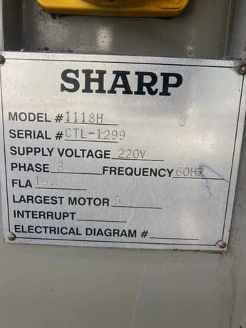 11" x 18" Sharp #1118H, Engine Lathe, quick-change gearbox, digital read out, 220 Volts, 3PH - Image 5