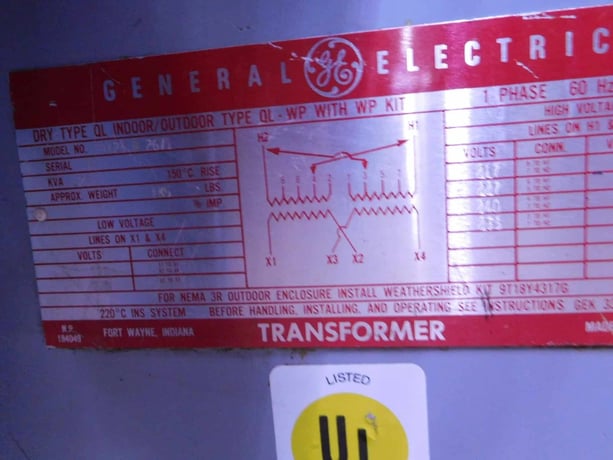 25 KVA 240/480 Primary, 120/240 Secondary, General Electric 9T23B2671, Dry Type Indoor/Outdoor Transformer - Image 9