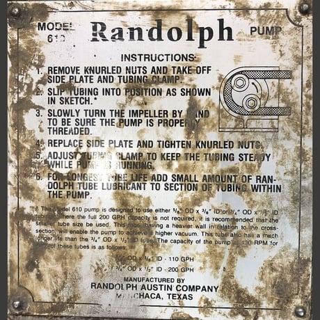 Randolph #610, Peristaltic Hose Pump, 200 GPH, 1/4 HP, 0-400 RPM (2 available) - Image 3
