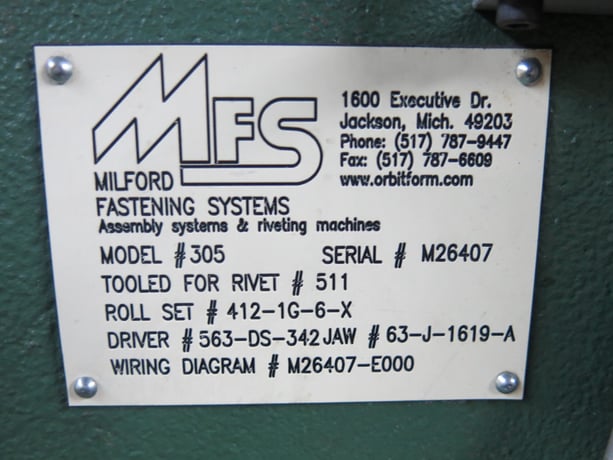 Milford Orbitform #305, Impact Riveter, for #511 Rivets, w/ toolkit - Image 7