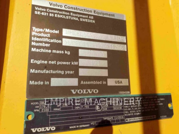Volvo Const. Equip. Na, Inc. L110H, Wheel Loader, 12474 hours, S/N: VCEL110HA0S631266, 2017 - Image 6