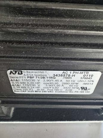 Pfeiffer #DUO 3 / PK D57 711 A, Rotary Vane Vacuum Pump, 3600" RPM Max, 2.9 m3/h Pumping Speed - Image 6