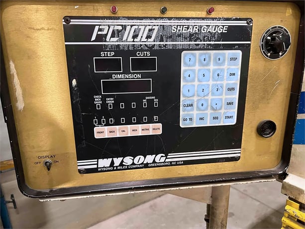 1/4" x 12' Wysong #H-2512, hydraulic shear, 13 SPM, Wysong PC100 control, 1987 - Image 3