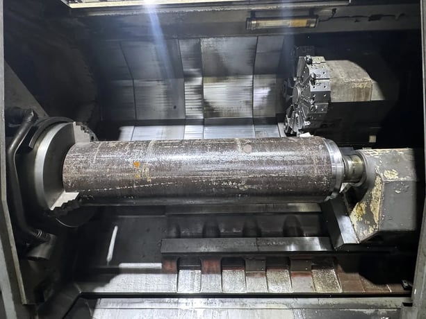 Samsung #SL45/2200BB, CNC lathe, 30.5" swing, 86" centers, 24" chuck, 7.125" bore, 50 HP, 1200 RPM, 2013 - Image 3