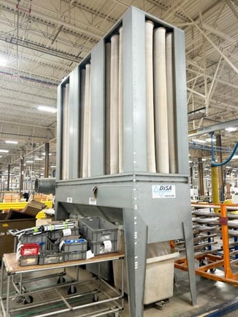 9,000 CFM, Disa #NFP-3H-OP, Baghouse Dust Collector, 894 Sq. Ft., 20 HP, 1,755 RPM, 208-230/460 V., (48) 8" - Image 1