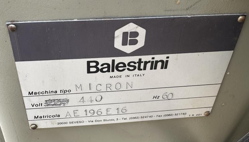 Balestrini #Micron, Oscillating Slot Mortiser, Twin Tables, 400-500 Mortises/Hr., 4.72" Mortise Length, 3.14" - Image 3