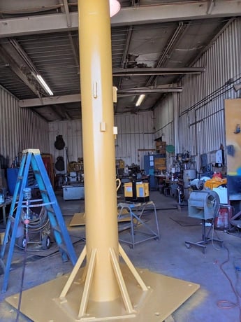 2 Ton, Abell-Howe, Free Standing Jib Crane, 360&deg;, 10' Hub, 120" Column, w/ Budgit 2 Ton Chain Hoist - Image 3