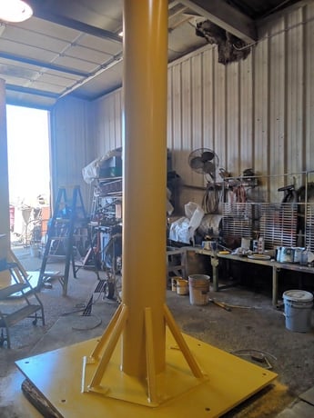 2 Ton, Abell-Howe, Free Standing Jib Crane, 360&deg;, 10' Hub, 120" Column, w/ Budgit 2 Ton Chain Hoist - Image 6