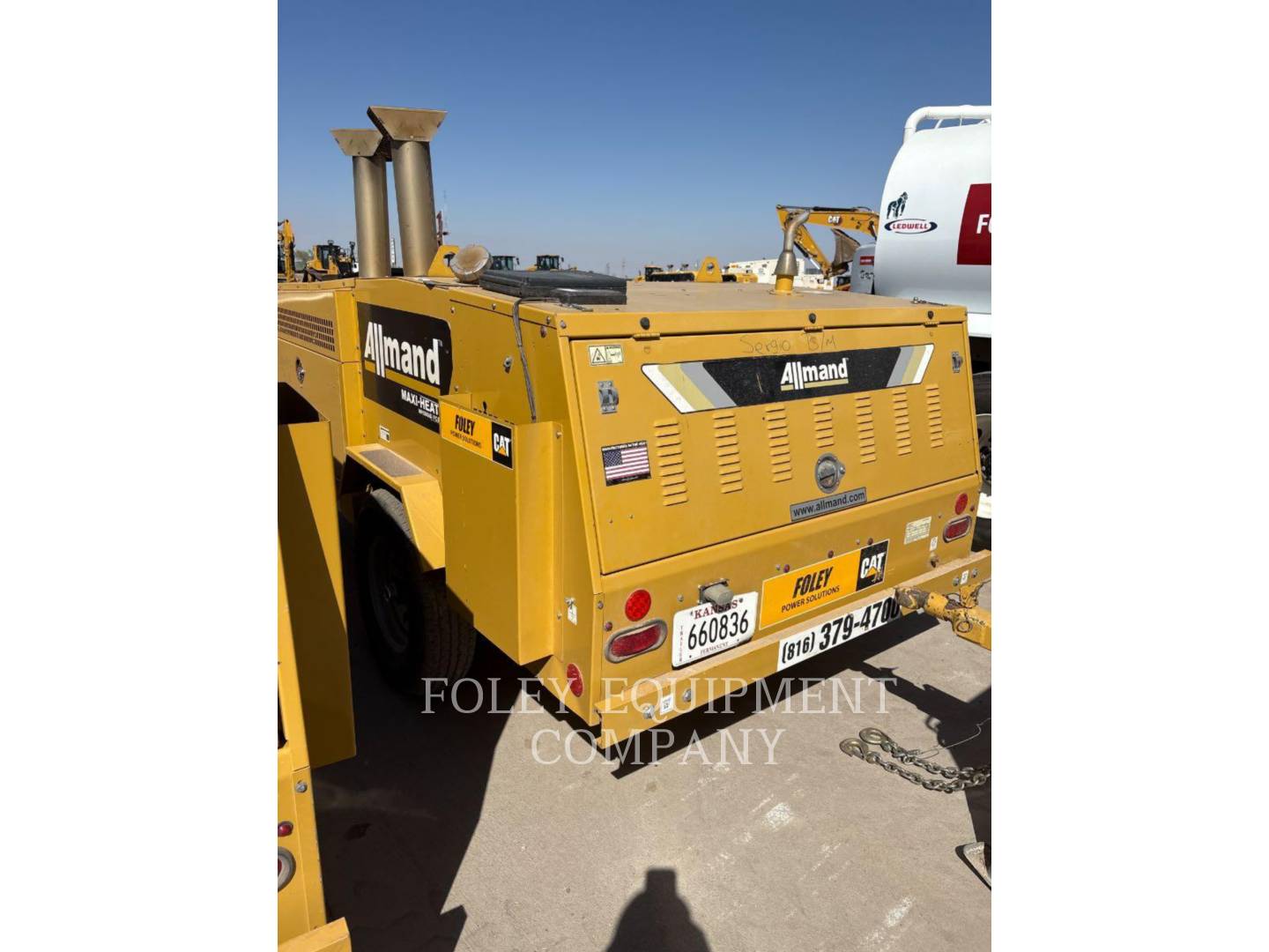 1000000 BTU, 3200 CFM, Allmand #HEATD1MIQ, portable diesel heater, 175 gallon fuel tank, CAT C1.5 engine - Image 3