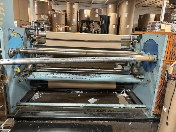 72" Shanks, turret counter roll slitter rewinder, 60" unwind diameter, 6 slitters, razor & shear - Image 7