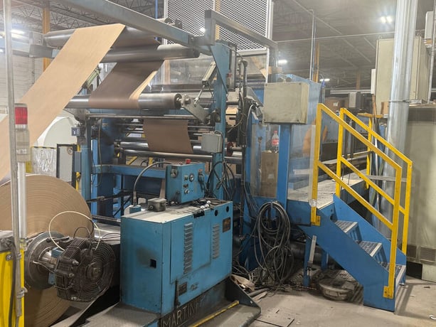 55" Pasaban #KD1350, Double Rotary Knife Sheeter, 72" x 72" Martin unwind, 57" max. cut length - Image 2