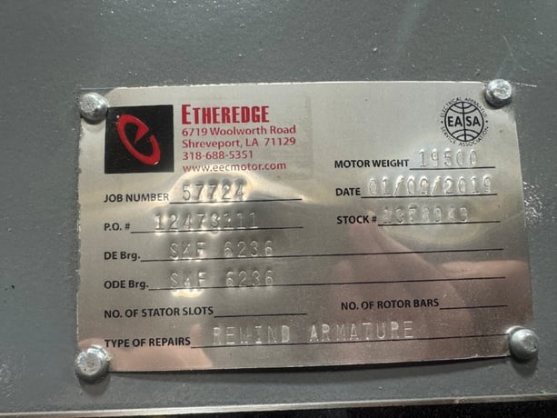 1250 HP 850/1000 RPM General Electric, Frame CD6885, Shunt, TEWAC, 500 VA, 240/120 VF, Ready to go - Image 6