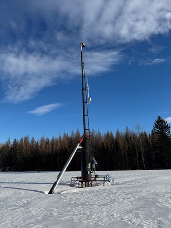 4" x 40' Tornado Self Supported Flare Stack, 4" 150 RF Inlet, Integral 24" x 10' KO, 2006 - Image 1