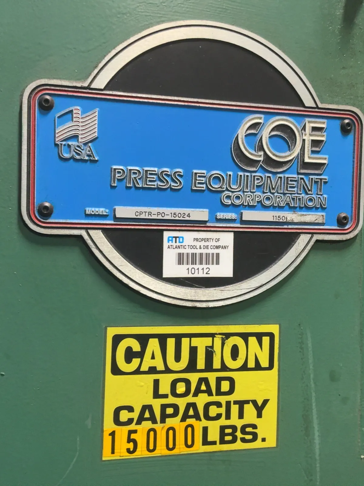 15,000 lb. Coe Press Equipment #CPPS-350-24 / CPR-PO-150-24, Coil Reel & Straightener, 24" Wide, .187" Thick - Image 5